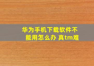 华为手机下载软件不能用怎么办 真tm难